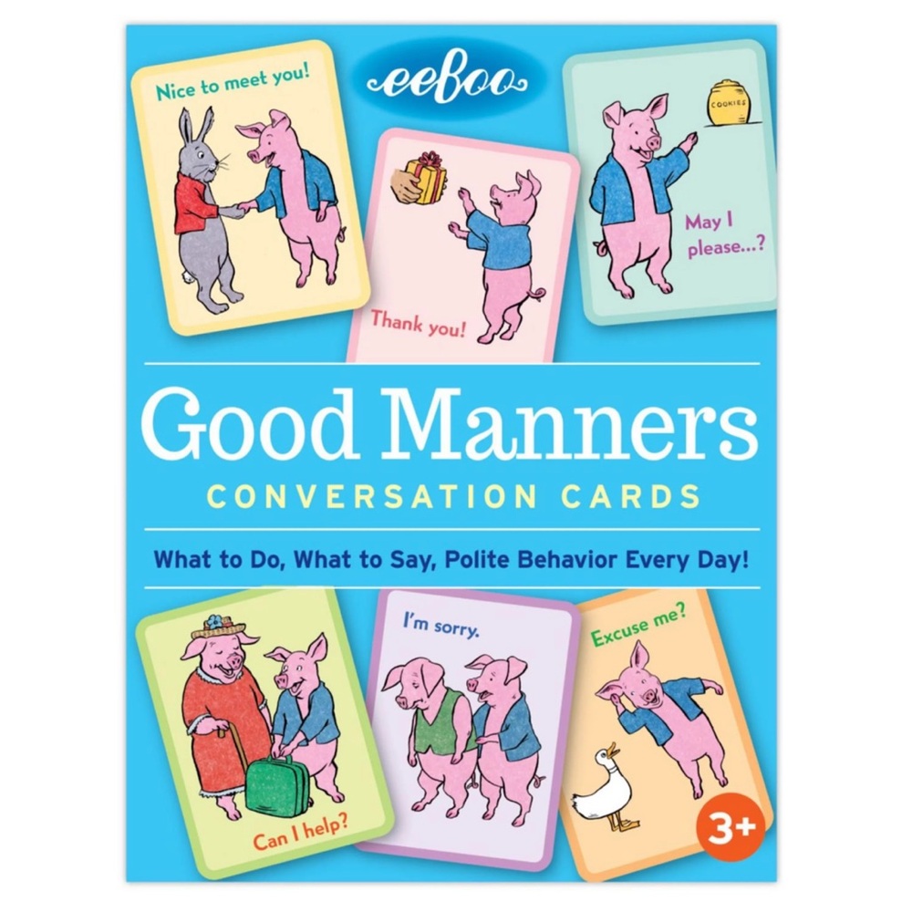 eeBoo Good Manners Conversation Flash Cards NWT Etiquette Game Polite Behavior